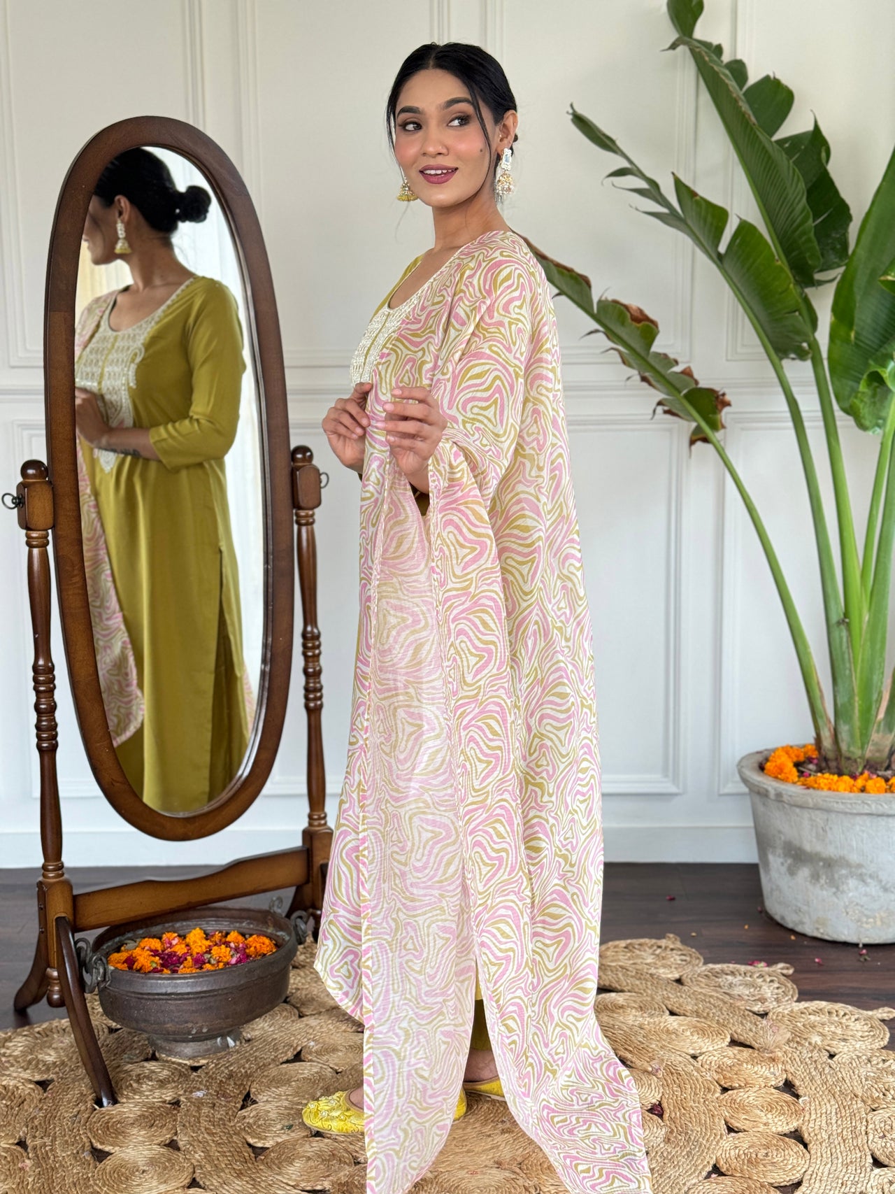 Teeya Creation Liril Colour Viscose Slub Embroidery Work Fully Stitched Kurti Set