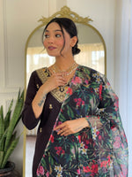 Thumbnail for Teeya Creation Black Colour Viscose Slub Embroidery Work Fully Stitched Kurti Set - Distacart