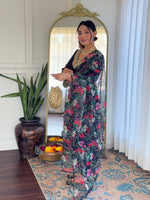 Thumbnail for Teeya Creation Black Colour Viscose Slub Embroidery Work Fully Stitched Kurti Set - Distacart