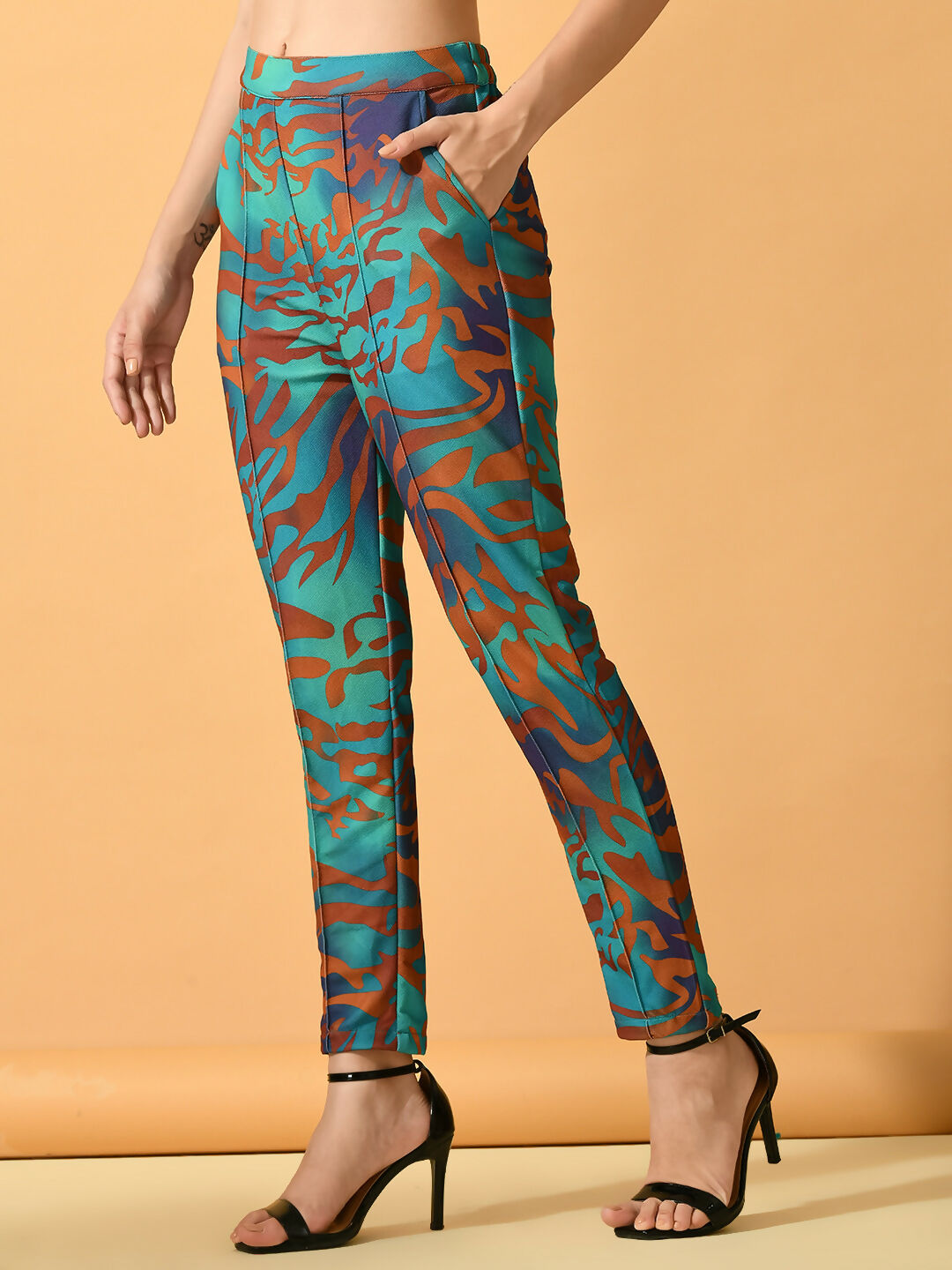 Myshka Women's Multi Slim Fit Party Trouser - Distacart