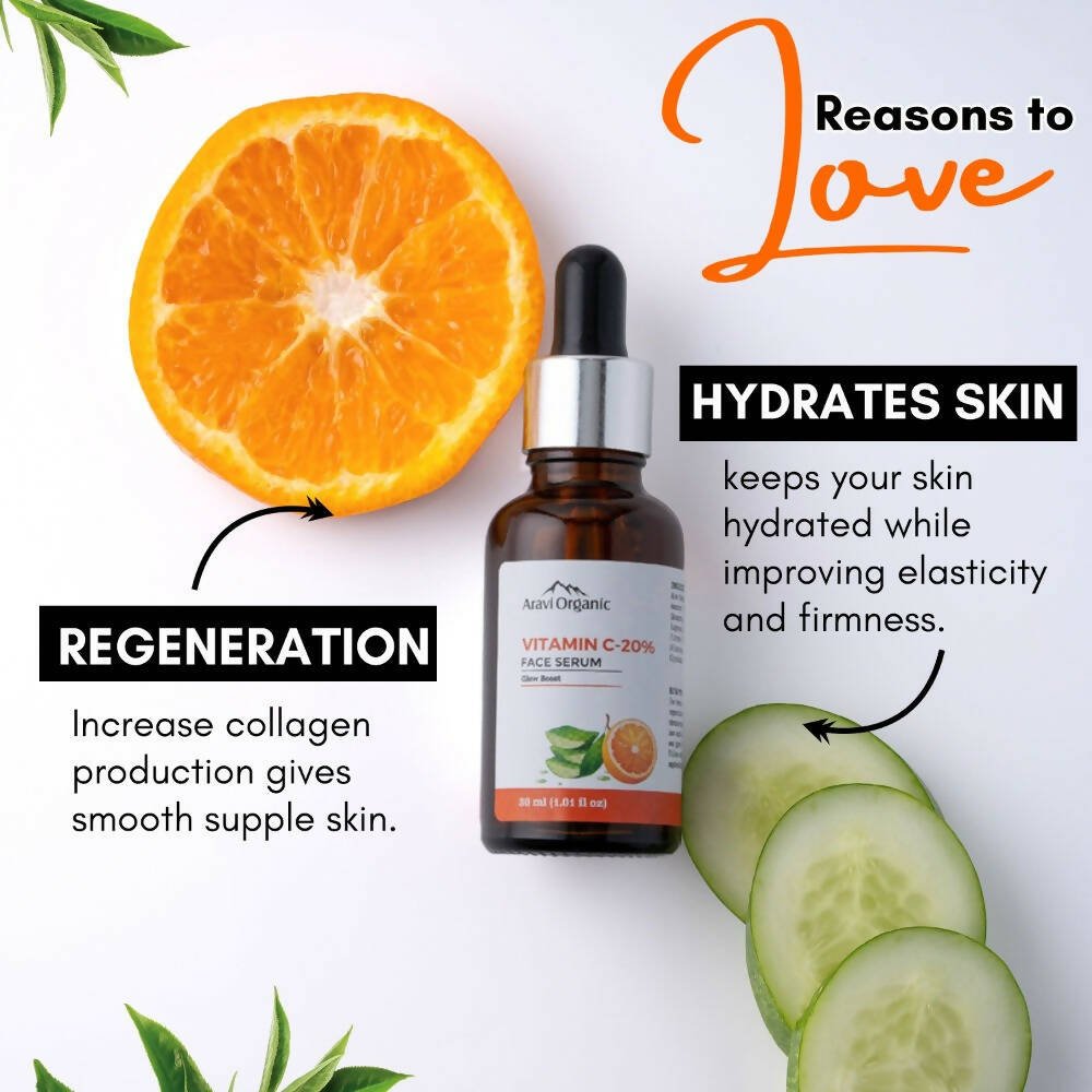 Aravi Organic 20% Vitamin C Face Serum - Distacart