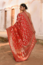 Thumbnail for Joban Fashion Red Banarasi Soft Pure Handloom Banarasi Silk Saree