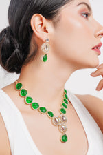 Thumbnail for Divisha Alloy Gold-plated Green Jewellery Set
