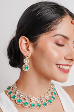 Thumbnail for Divisha Alloy Gold-plated Green Jewellery Set