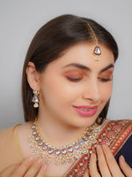 Thumbnail for Divisha Alloy Gold-plated White Purple Western Jewellery Set