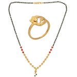 Thumbnail for AanyaCentric Gold-plated Mangalsutra & Ring Set - Distacart