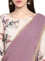 Thumbnail for Ahalyaa Women's Mauve Butta Georgette Ready to Wear Saree