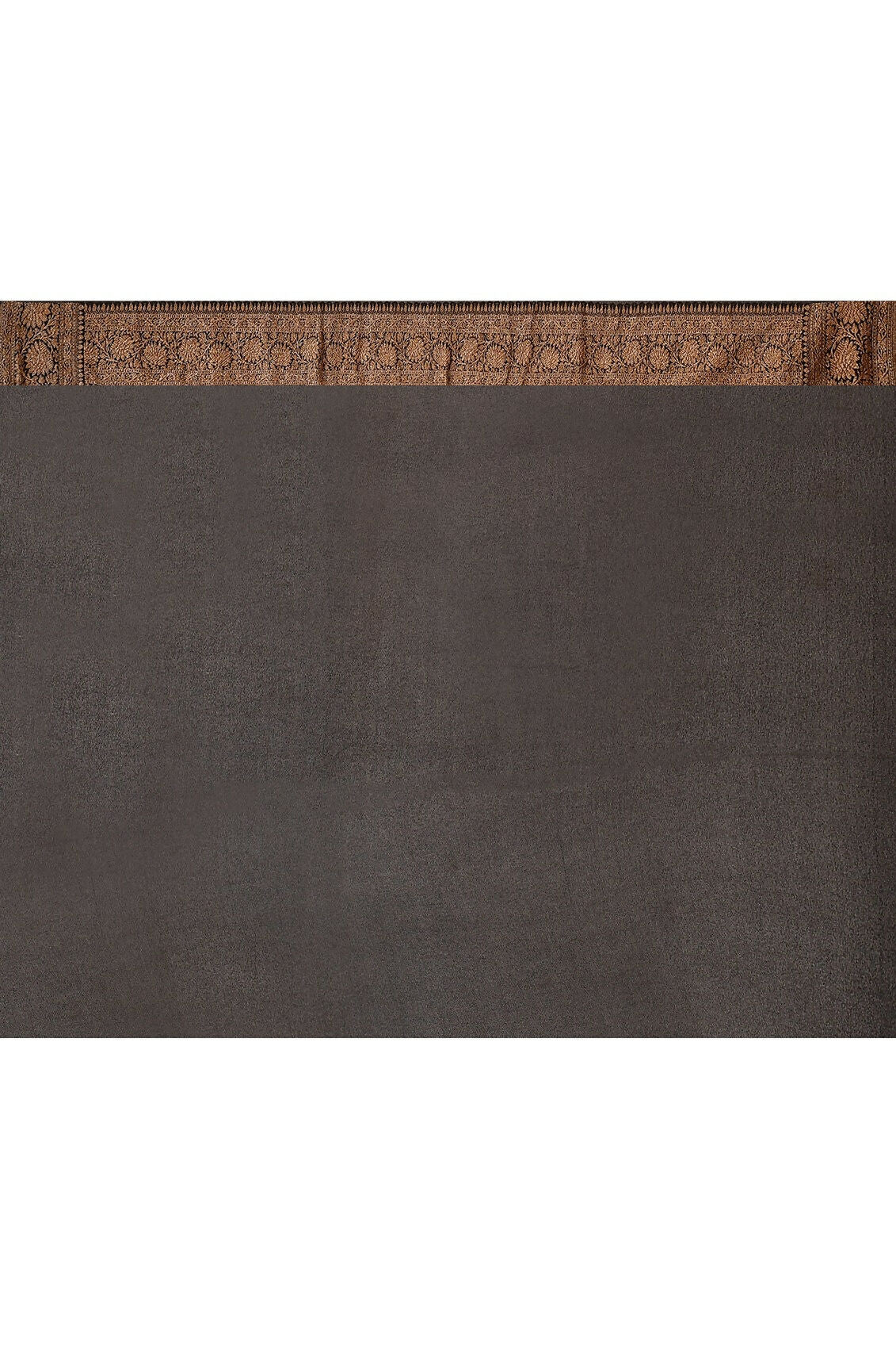 Joban Fashion Grey Crepe Chiffon Pure Handloom Banarasi Silk Saree