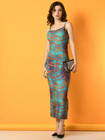 Thumbnail for Myshka Women's Multi Printed Party Dress - Distacart