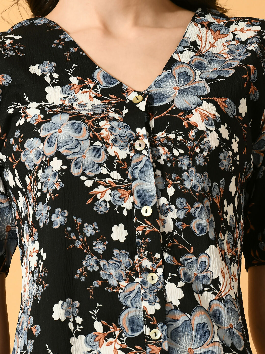 Myshka Women's Black Printed Party Top - Distacart