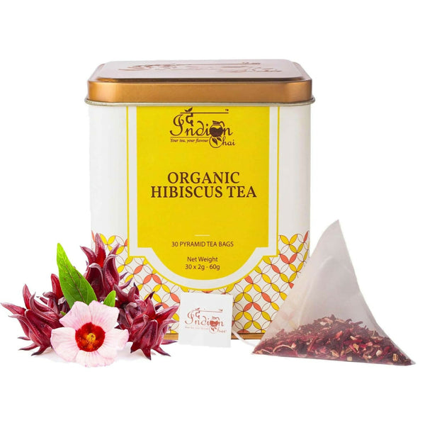 The Indian Chai - Organic Hibiscus Tea 30 Pyramid Tea Bags - Distacart