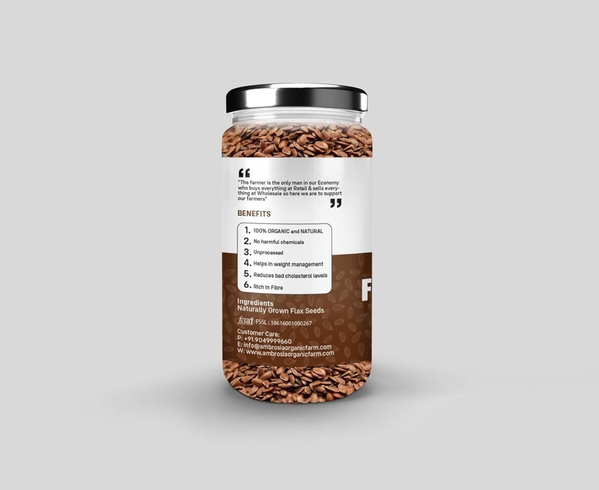 Ambrosia Organic Farm Flax Seeds - Distacart