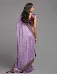 Thumbnail for NOZ2TOZ Women Party Wear Premium Chinon Silk Saree with Unstitched Blouse - Onion