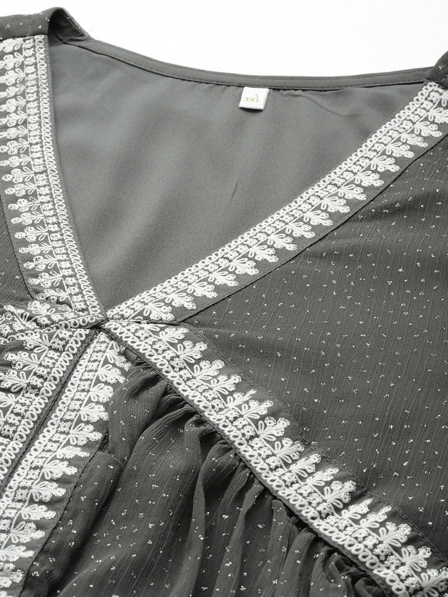 Ahalyaa Women's Traditional wear Kurta Set - Grey - Distacart
