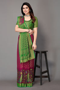 Thumbnail for NOZ2TOZ Women Party Wear Printed Brasso Chiffon Saree with Unstitched Blouse - Magenta
