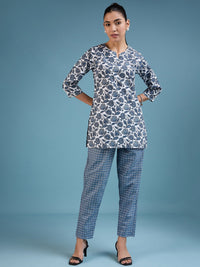 Thumbnail for NOZ2TOZ Women Party Wear Flower Printed Co-Ord Set With Pant - White