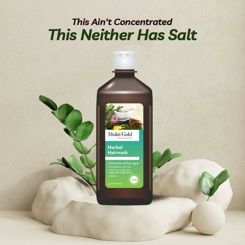 Axiom Mukti Gold Herbal Hair Wash (Flip Top) - Distacart