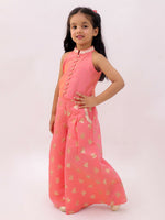 Thumbnail for Lil Drama Mishti Peach Top and Pant Set For Girls