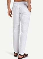 Thumbnail for Fabmade Men's White Cotton Linen Pyjama - Distacart