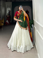 Thumbnail for Lorenvalley White Pure Rayon with Plain With Gota Patti Touch Up Lehenga Choli - Distacart