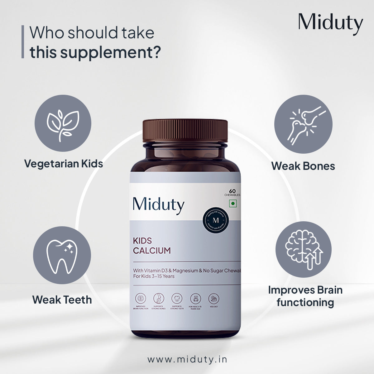 Miduty by Palak Notes Kids Calcium Chewables - Distacart