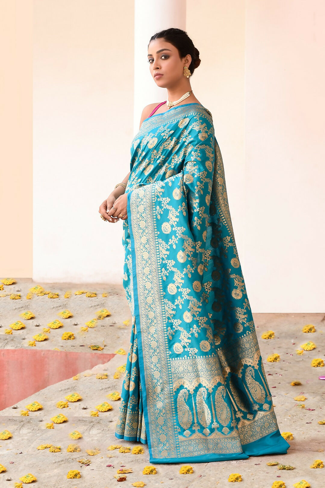 Joban Fashion Aqua Soft Pure Handloom Banarasi Silk Saree