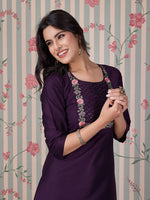 Thumbnail for Ode by House of Pataudi Women Embroidered Straight Kurta - Distacart