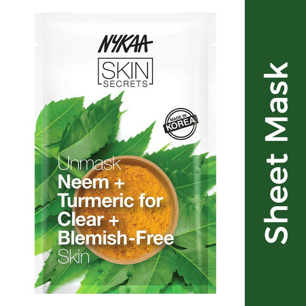 Nykaa Skin Secrets Indian Rituals Neem + Turmeric Sheet Mask For Clear & Blemish - Free Skin - Distacart