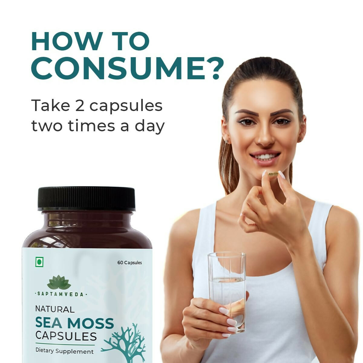 Saptamveda Irish Sea Moss 500mg Capsules - Distacart