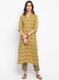 Thumbnail for Women Cotton Printed Kurta Pant Set - Rasiya