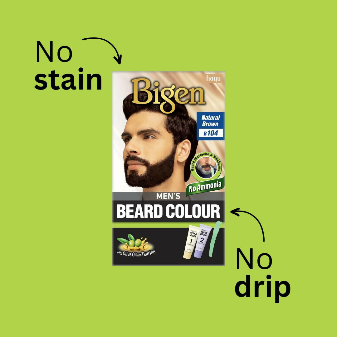 Bigen Men's Beard Color - Natural Brown B104 - Distacart