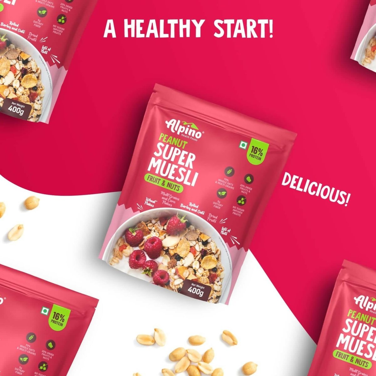 Alpino High Protein Super Muesli Fruit & Nuts - Distacart