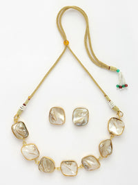 Thumbnail for NVR Women's Gold-Plated Mother of Pearl Handcrafted Jewellery Set - Distacart