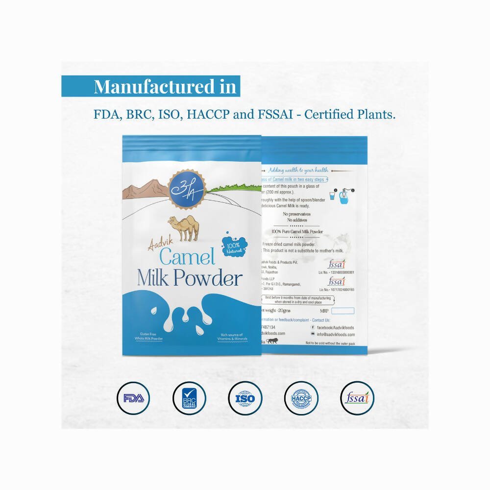 Aadvik Camel Milk Powder Freeze-Dried Sachets - Distacart