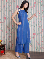 Thumbnail for Ode by House of Pataudi Straight Kurta with Palazzos - Distacart