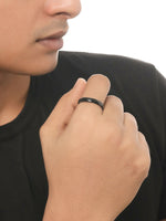 Thumbnail for NVR Men's Set of 2 Black Rhodium-Plated Finger Ring - Distacart