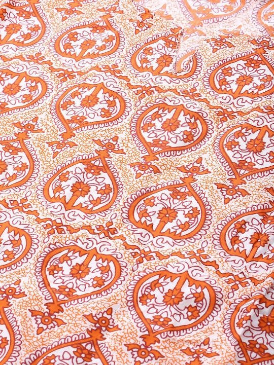 Anubhutee Orange & White Pure Cotton Printed Night suit - Distacart