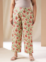 Thumbnail for Janasya A-Line Cambric Off White Floral Round Neck Co-Ords - Distacart
