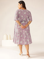 Thumbnail for Janasya Light Cotton Floral Tiered Dress