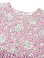 Thumbnail for Janasya Light Cotton Floral Tiered Dress