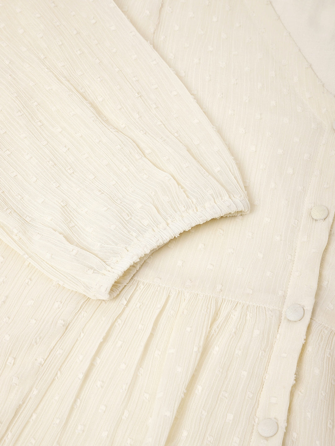 Janasya Light Dobby Chiffon Self Design A-Line Tunic