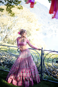 Thumbnail for Aastha Fashion Women's Pink faux Georgette sequence With Thread And Jari Embroidery Work Lehenga Choli