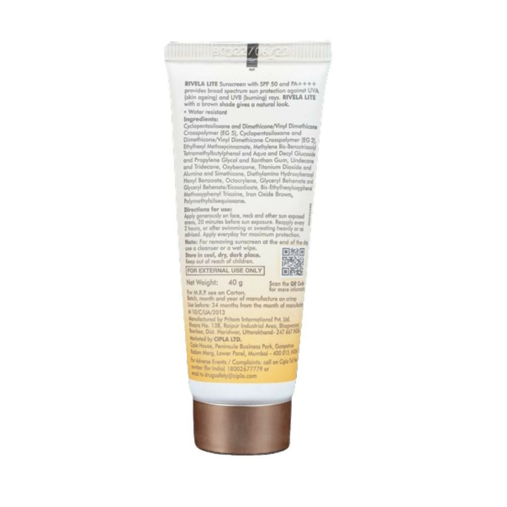 Cipla Rivela Lite Weightless Mousse Broad Spectrum UVA/UVB Sunscreen, Bronze SPF 50+ - Distacart