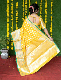 Thumbnail for Aastha Fashion Yellow Woven Soft Handloom Silk Saree with Blouse - Distacart