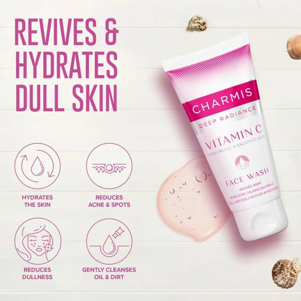 Charmis Deep Radiance Vitamin C Face Wash with Hyaluronic Acid & Salicylic Acid
