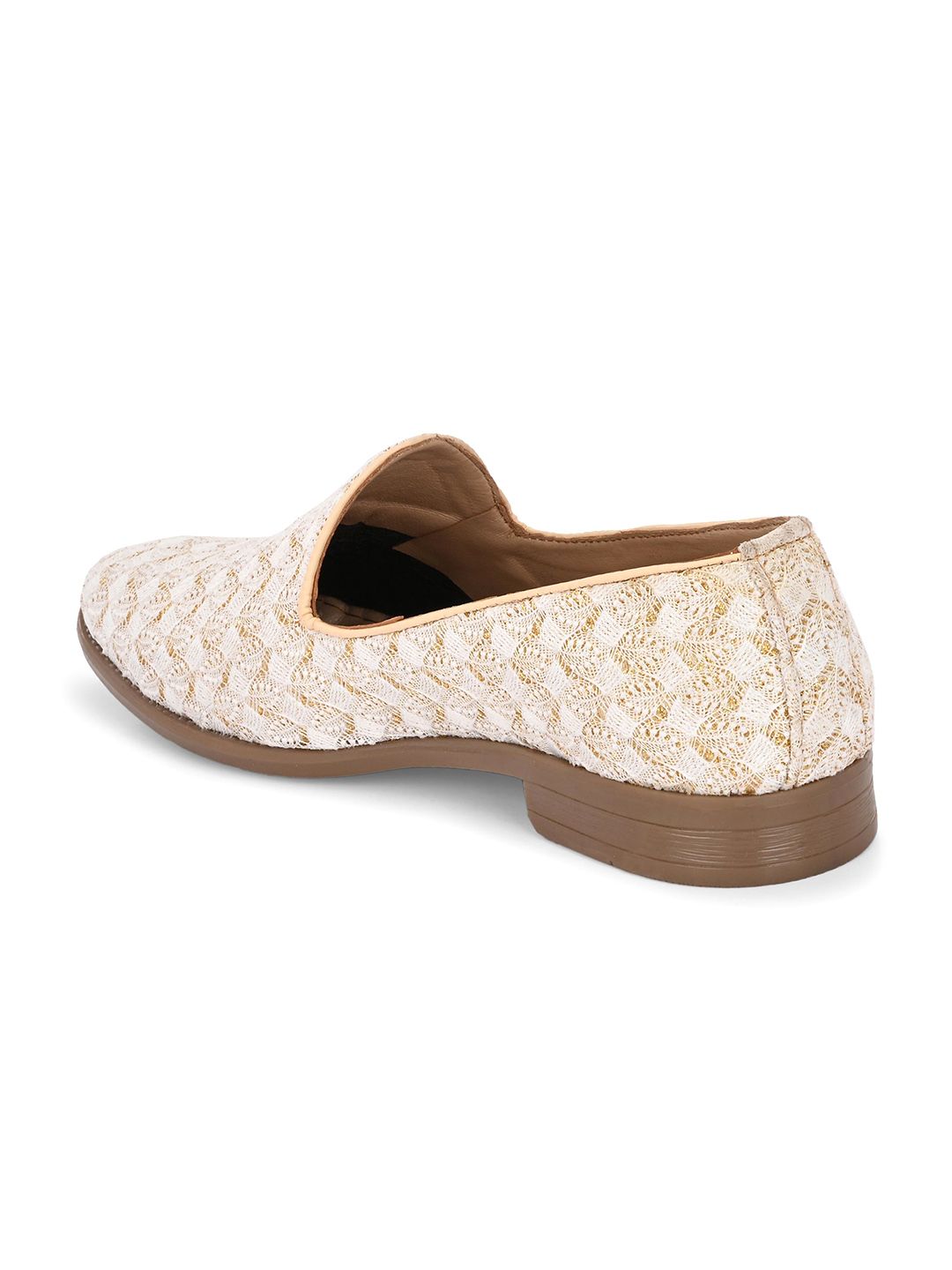 House of Pataudi Men Ethnic Embroidered Slip On Mojaris Shoes
