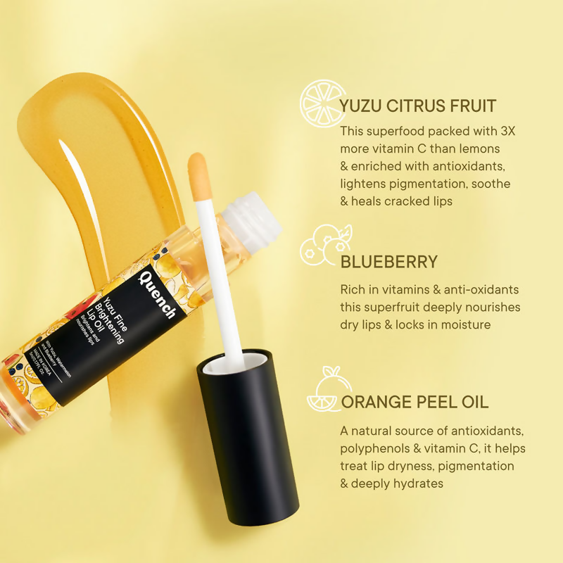 Quench Yuzu Citrus Brightening Lip Oil To Reduce Lip Pigmentation & Nourish Lips - Distacart