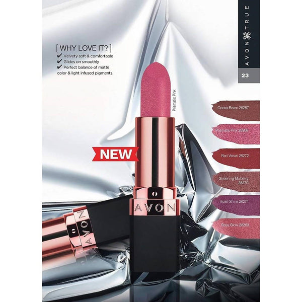 Avon True Color Velvet Luminosity Metallic Matte Lipstick - Prismatic Pink - Distacart