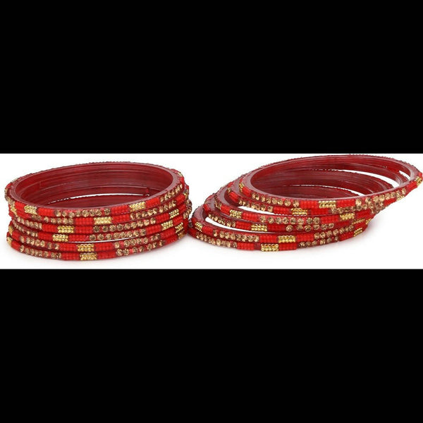 Afast Bridal Wedding & Party Fashionable Colorful Glass Bangle/Kada Set, Pack Of 12 - Distacart