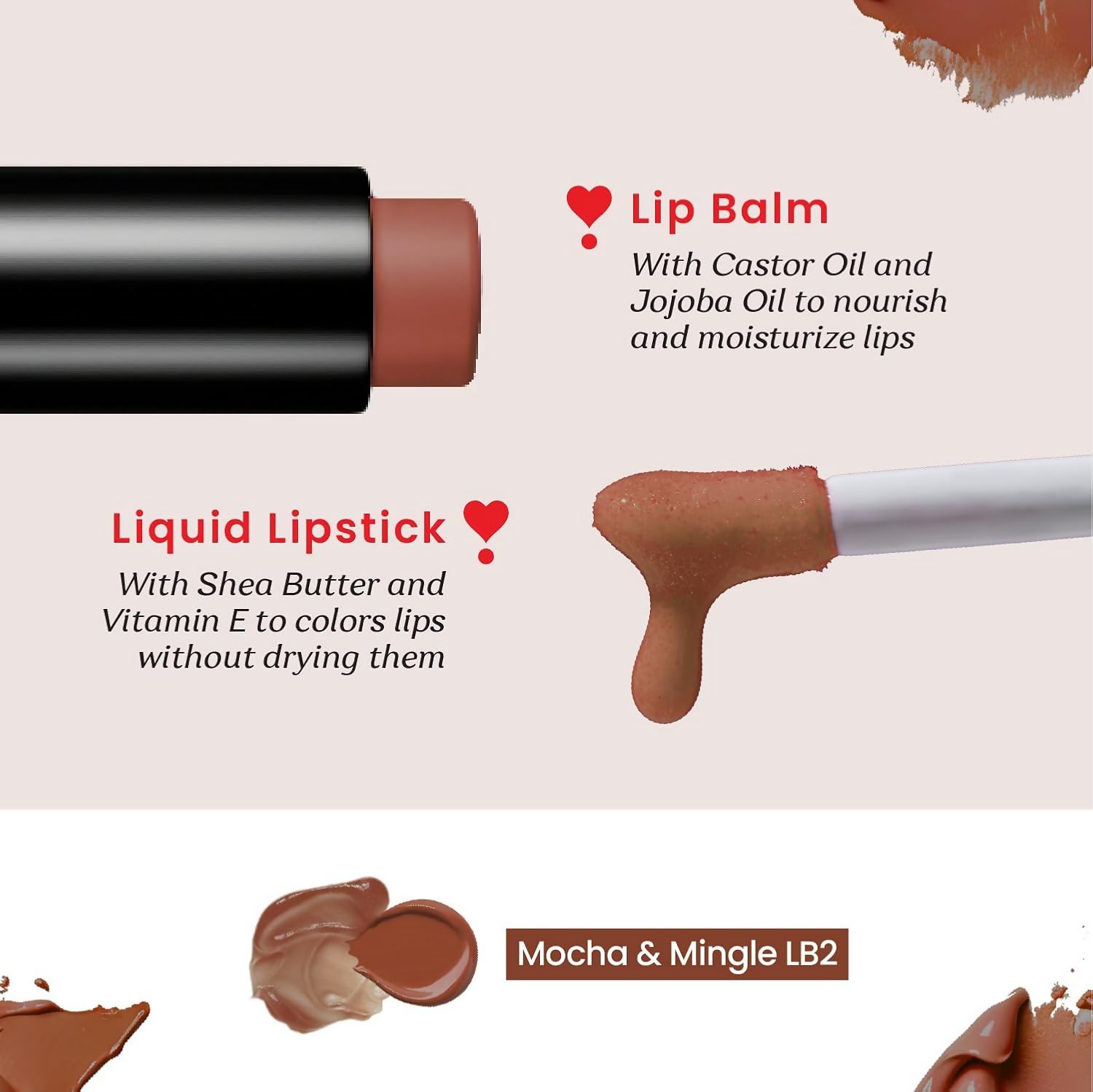 Color Cupid 2 in 1 Tinted Lip Balm + Liquid Lipstick - Mocha & Mingle - Distacart